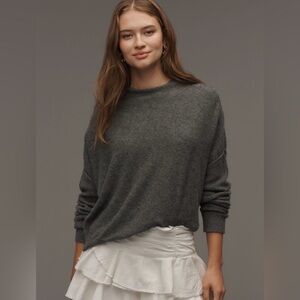 Pilcro Alani Cashmere Mock Neck Sweater Long Sleeve Pullover Gray Grey 3X